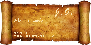 Jóri Omár névjegykártya